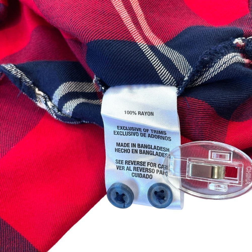 Woolrich Rayon Red Festive Plaid‎ Print Button Down Blouse, XL - Picture 9 of 9